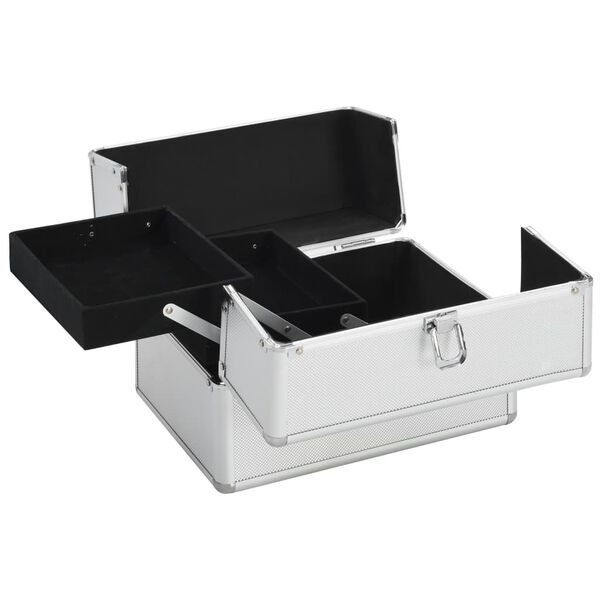vidaXL Кейс для Косметики Сріблястий 22x30x21 см Алюміній