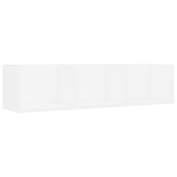 vidaXL Настінна полиця для CD-дисків Білий 75x18x18 см ДСП