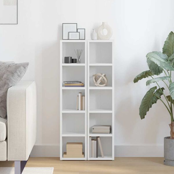 vidaXL Шафа для CD-дисків 2 шт. Білий 21x16x93,5 см ДСП