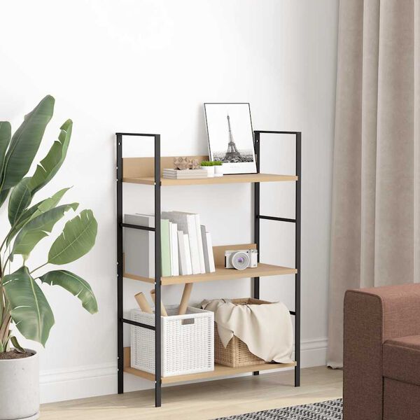 288219 vidaXL 3-Layer Book Shelf Oak 60x27,6x90,5 cm Chipboard