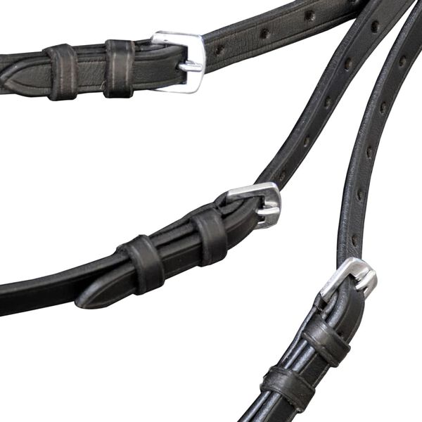 vidaXL Вуздечка з віжками та вудилами Чорний Шкіра Розмір коб