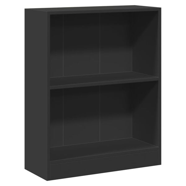 vidaXL Книжкова полиця Чорний 60x24x74,5 Деревні пластики