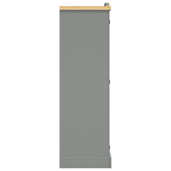282619 vidaXL Wardrobe Mexican Pine Corona Range 2 Doors Grey
