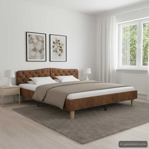 vidaXL Каркас ліжка Коричневий 180x200 см Штучна замша