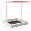 313888 vidaXL Sandbox with Adjustable Roof Fir Wood White and Red UV50