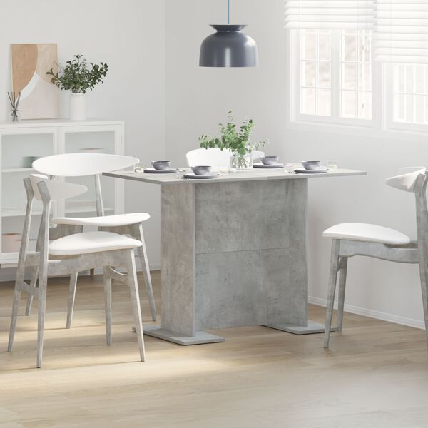 800247 vidaXL Dining Table Concrete Grey 110x60x75 cm Chipboard