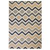 vidaXL Сучасний Килим Зигзаги Коричневий/Чорний/Синій 80x150 см