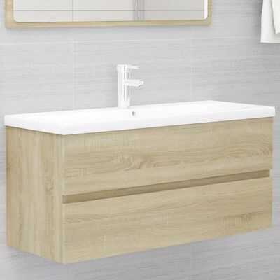 804767 vidaXL Sink Cabinet Sonoma Oak 100x38,5x45 cm Chipboard