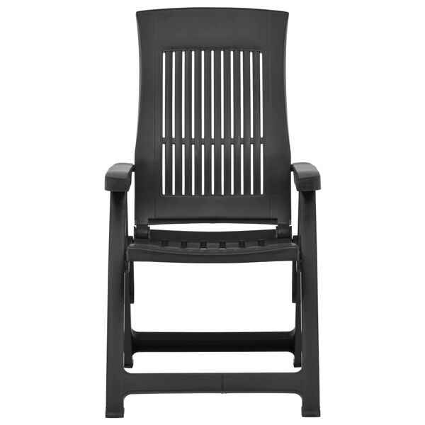 vidaXL Садові стільці з відкидною спинкою 2 шт Мокко Пластик