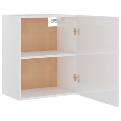801265 vidaXL Hanging Cabinet High Gloss White 50x31x60 cm Chipboard