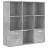 vidaXL Книжкова шафа Сірий бетон 98x30x98 см ДСП