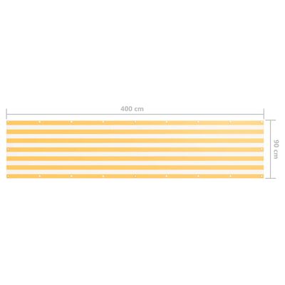 vidaXL Балконна Ширма Білий/Жовтий 90x400 см Тканина Оксфорд