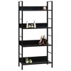 288222 vidaXL 4-Layer Book Shelf Black 60x27,6x124,5 cm Chipboard