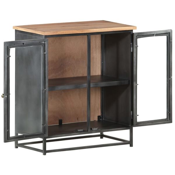 vidaXL Сервант Сірий 60x35x70 см Масив акації і сталь