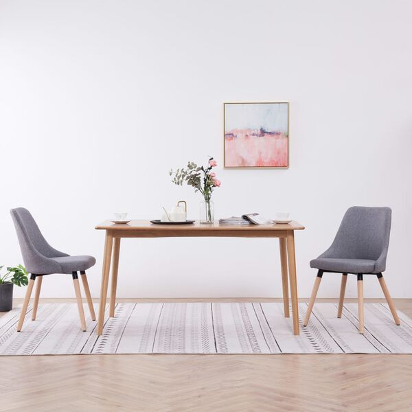 vidaXL Обідні стільці 2 шт Світло-сірий Тканина