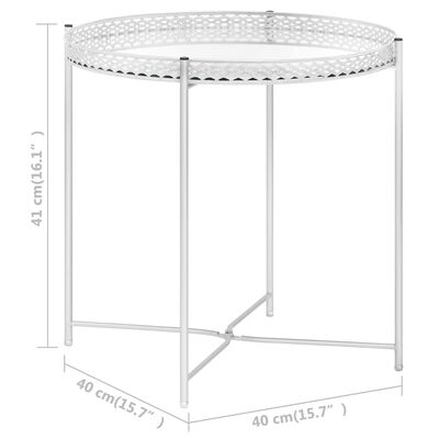 vidaXL Приставний столик Сріблястий 40x40x41см Скло