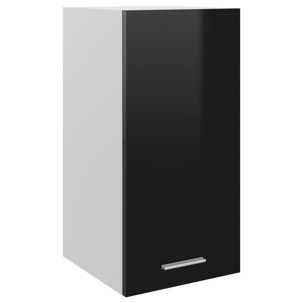 801250 vidaXL Hanging Cabinet High Gloss Black 29,5x31x60 cm Chipboard