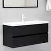 804765 vidaXL Sink Cabinet Black 100x38,5x45 cm Chipboard