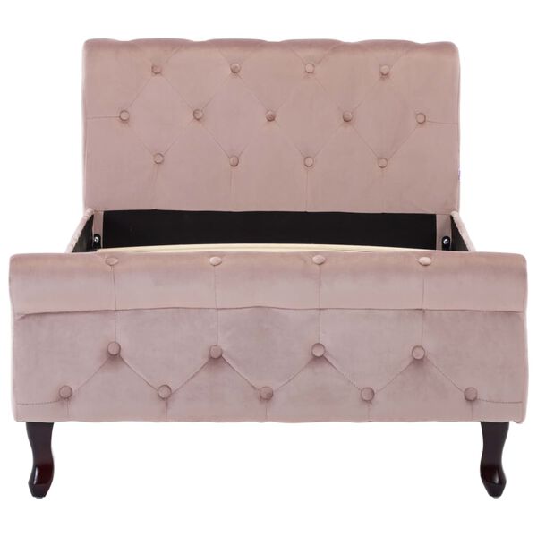 vidaXL Каркас ліжка Рожевий 90x200 см Оксамит