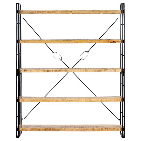 vidaXL 5-Рівнева Книжкова Шафа 140x30x180 см Масив Дерева Манго