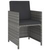 vidaXL Вуличний Обідній Комплект 6 Од. з Подушками Сірий Поліротанг
