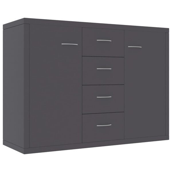 800686 vidaXL Sideboard Grey 88x30x65 cm Chipboard
