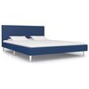 vidaXL Каркас ліжка Синій 160x200 см Тканина