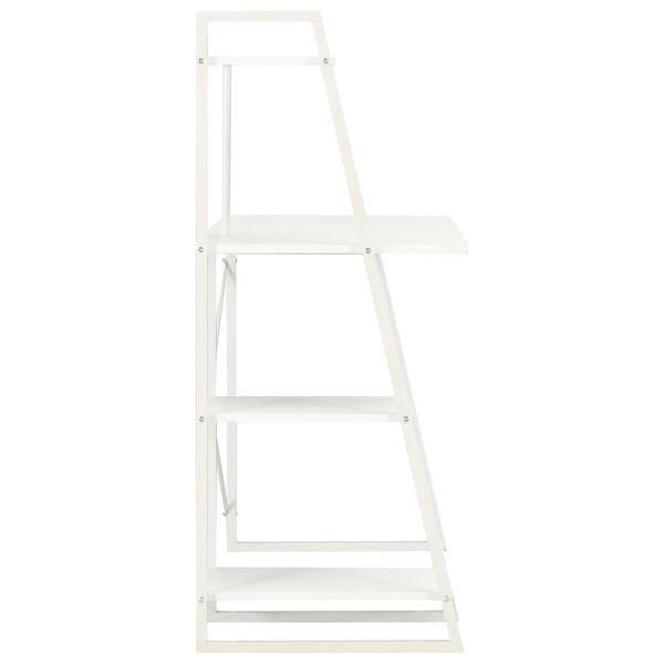 20282 vidaXL Desk with Shelving Unit White 102x50x117 cm