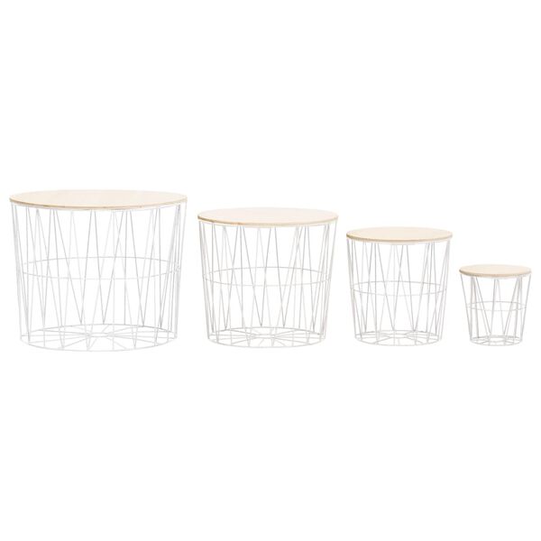 vidaXL Журнальні столики 4 шт Білий