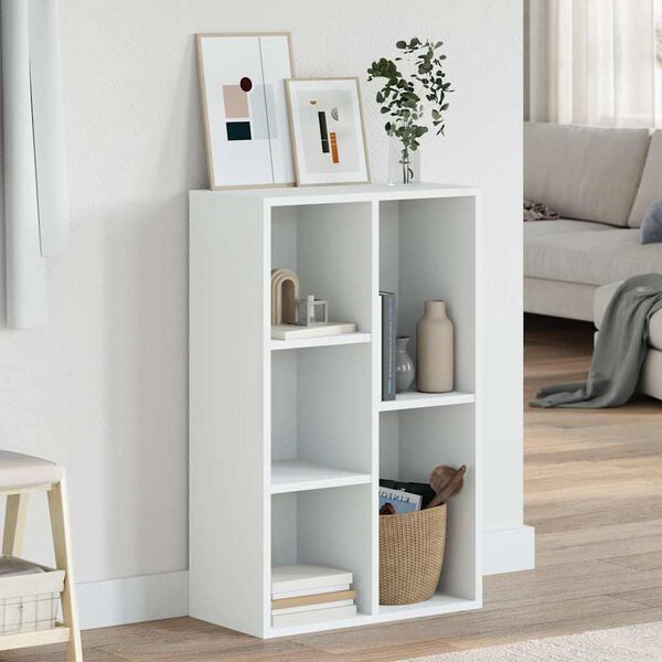 800162 vidaXL Book Cabinet/Sideboard White 50x25x80 cm Chipboard