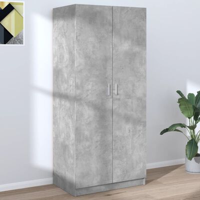 vidaXL Шафа для одягу Сірий бетон 80x52x180 см ДСП