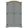 282619 vidaXL Wardrobe Mexican Pine Corona Range 2 Doors Grey
