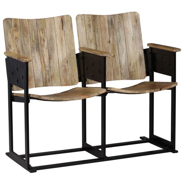 vidaXL Двомісна лавка Масив дерева манго і сталь