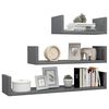 800206 vidaXL Wall Display Shelf 3 pcs High Gloss Grey Chipboard