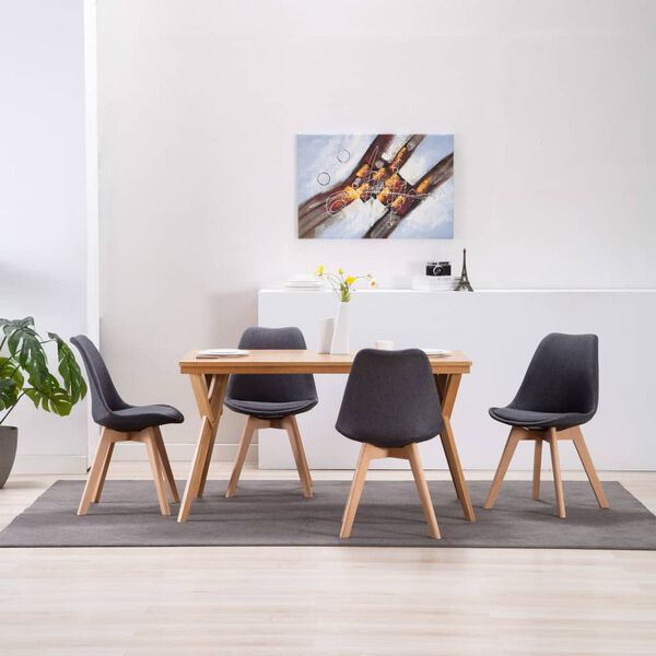 vidaXL Обідні стільці 4 шт Темно-сірий Тканина