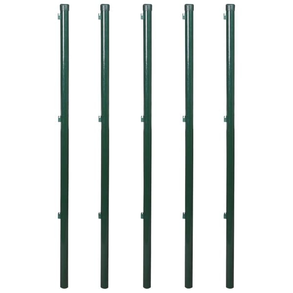 vidaXL Дротяна Огорожа із Шипованими Стовпами 0,8x15 м Сталь