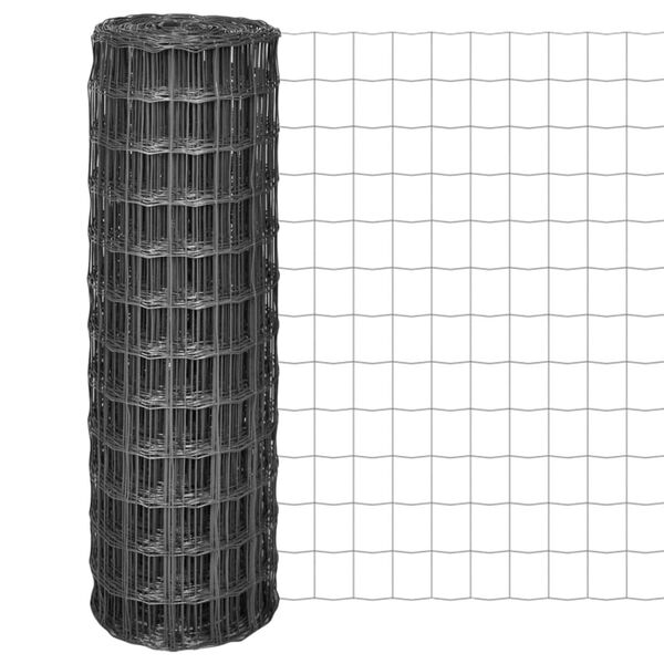 vidaXL Євроогорожа Сірий 25x1,2 м Сталь