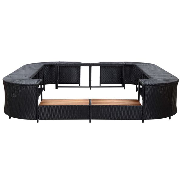 310063 vidaXL Square Spa Surround Black 268x268x55 cm Poly Rattan