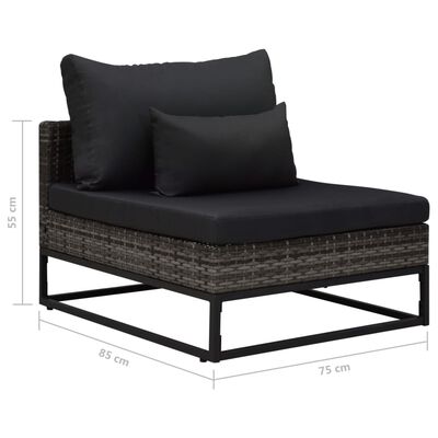 vidaXL Комплект садових диванів з подушками 4 од. Сірий Поліротанг