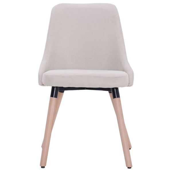 vidaXL Обідні стільці 2 шт Кремовий Тканина