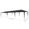 vidaXL Святковий Намет Антрацит 3x9 м ПЕ