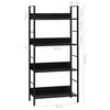 288222 vidaXL 4-Layer Book Shelf Black 60x27,6x124,5 cm Chipboard