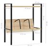 vidaXL 2-Рівневий Книжковий Стелаж Чорний і Дуб 52x28x59 см ДСП