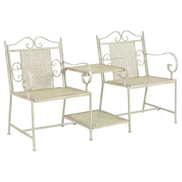 vidaXL Двомісна садова лавка Білий 161 см Сталь