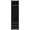 vidaXL Гардеробна шафа з шухлядами Чорний 50х50х200 см ДСП