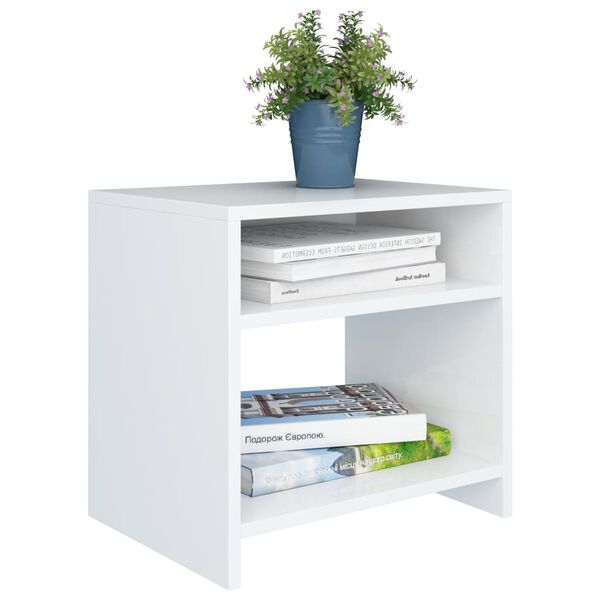 800009 vidaXL Bedside Cabinet White 40x30x40 cm Chipboard