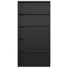 801416 vidaXL Drawer Sideboard High Gloss Black 60x35x121 cm Chipboard