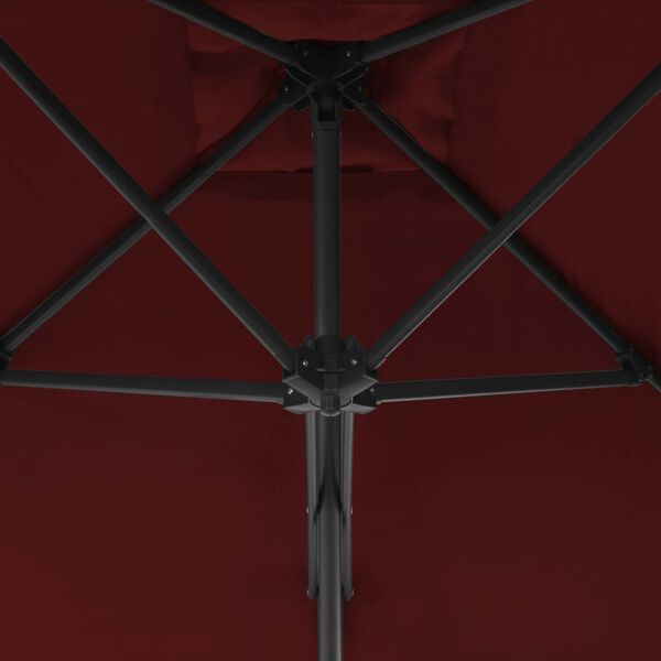 vidaXL Вулична Парасоля зі Сталевою Жердиною Бордово-Червоний 250х250х230 см