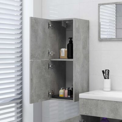 vidaXL Шафа для ванної кімнати Сірий бетон 30x30x80 см ДСП