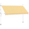vidaXL Висувний Тент з Ручним Керуванням Помаранчеві і Білі Смужки 400 см